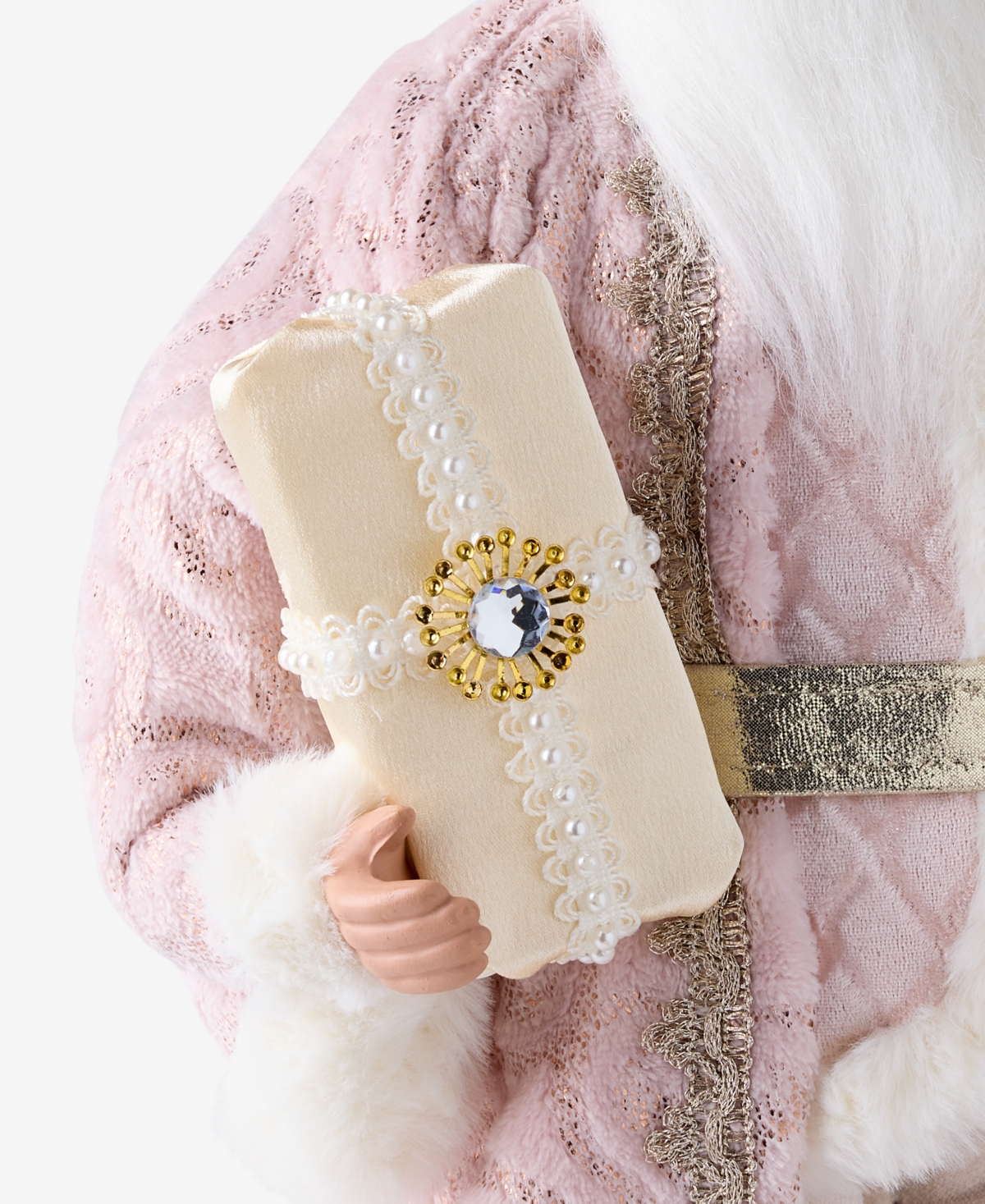 Holiday Lane Opulence Caucasian Santa With Gold Gifts, Macy's Exclusive