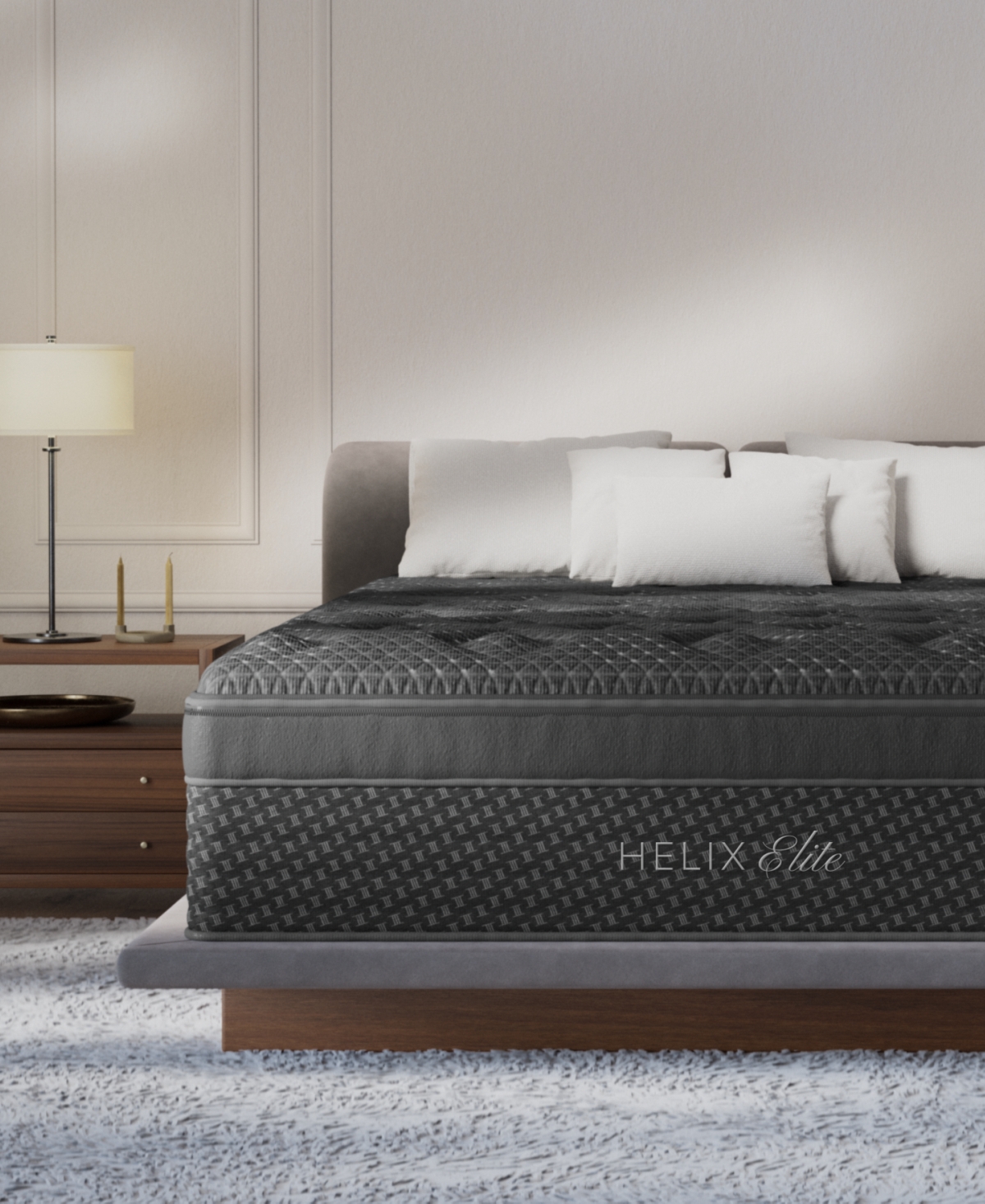 BROOKLYN BEDDING HELIX MIDNIGHT ELITE 15" MEDIUM FIRM EURO PILLOW TOP MATTRESS 