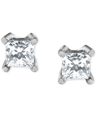 Diamond Princess-Cut Stud Earrings (1/3 ct. t.w.) in 14k White Gold