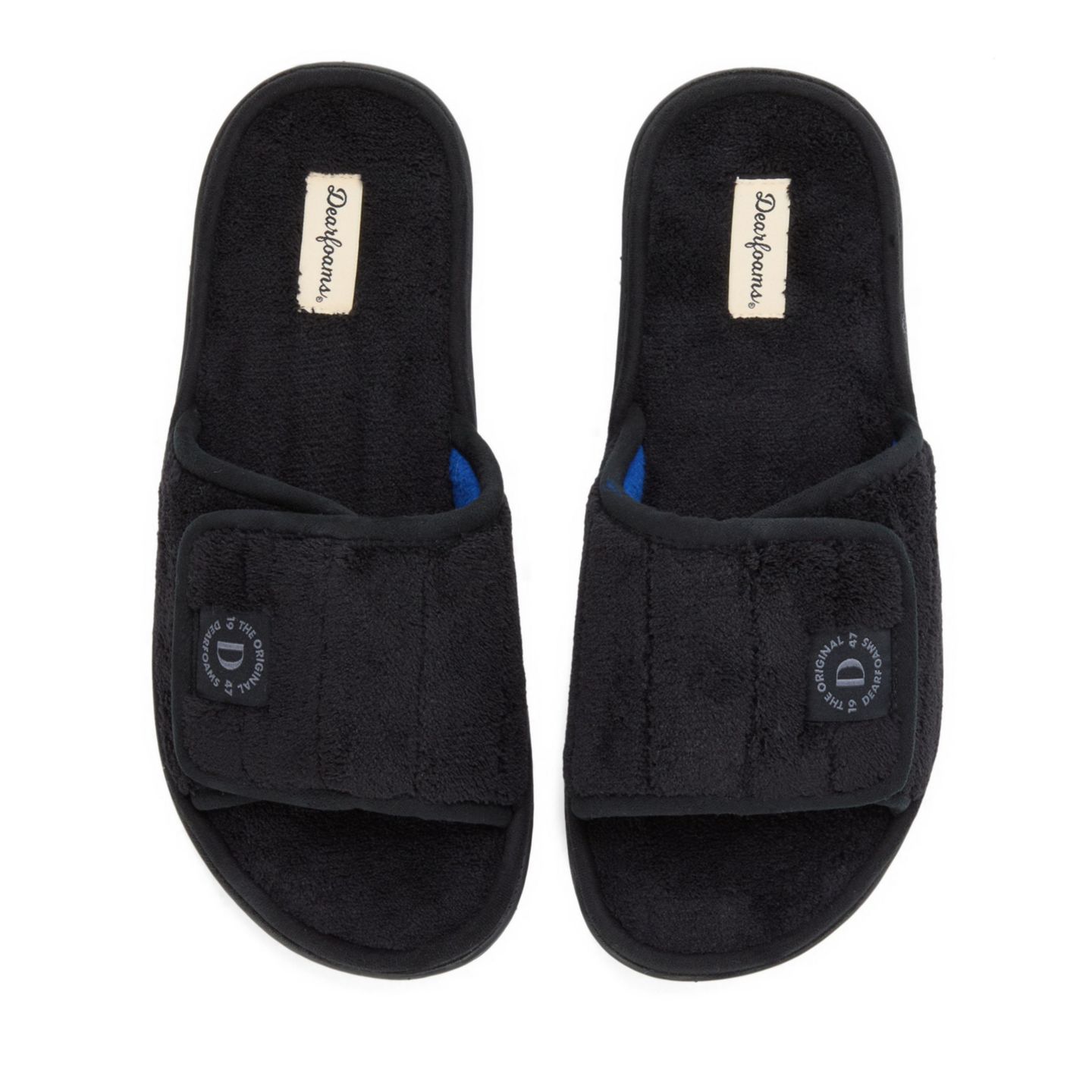 Мужские тапочки Dearfoams Collin Terry Adjustable Shower Slide House Slipper, цвет: Чёрный — фото 5