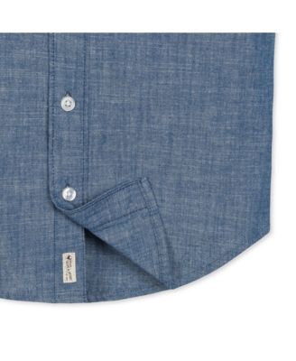 Boys Short Sleeve Chambray Button Down Shirt