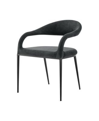 Set of 2 Upholstered Polyester Open Back Dining Arm Chairs