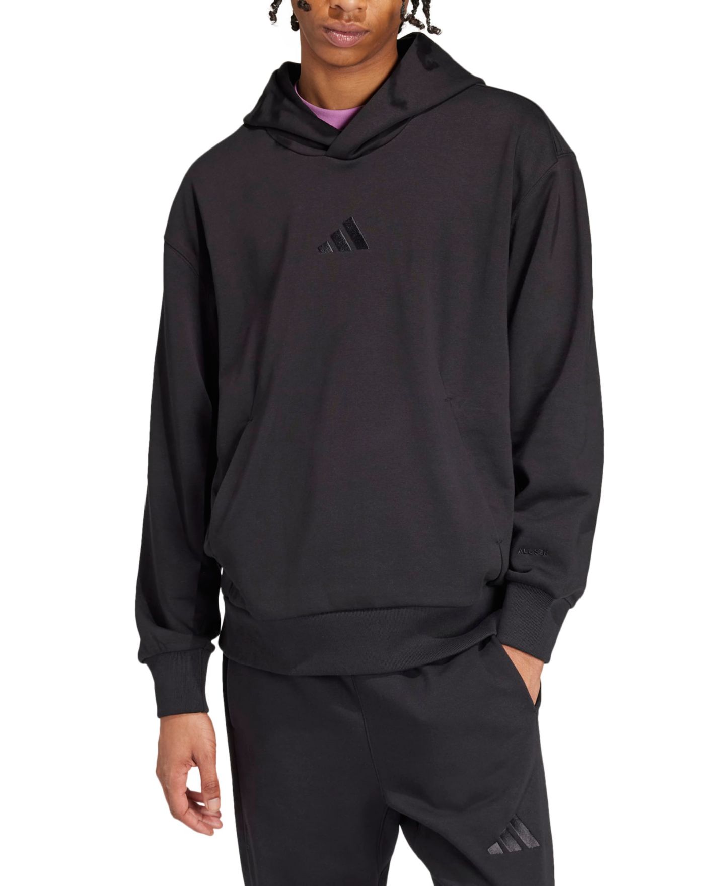 Мужское худи adidas Fleece Hooded, цвет: Чёрный — фото 5