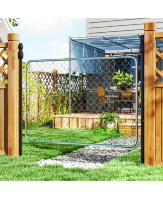 Chain Link Fence Gate, Galvanized Steel Garden Gate,