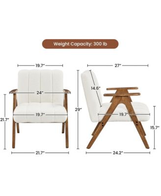 Mid Century Boucle Upholstered Lounge Chair