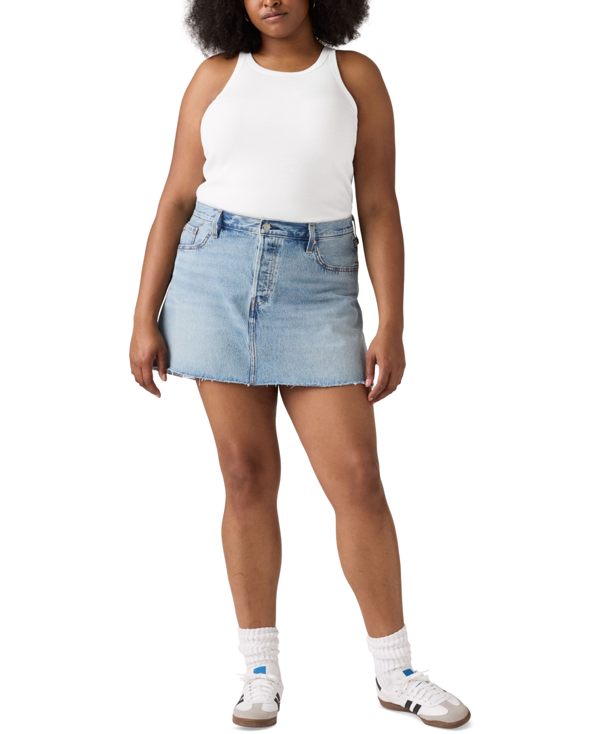 Levi's Plus Size Cotton Iconic 501 Mid-rise Denim Skirt
