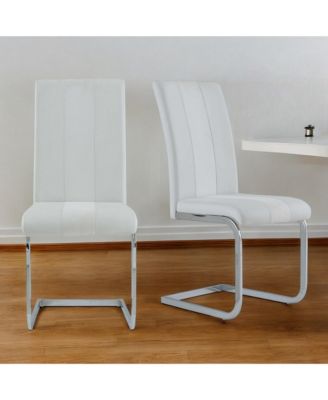 Upholstered Faux Leather Side Dining Chairs Set of 4 for Everyday Dining Comfort