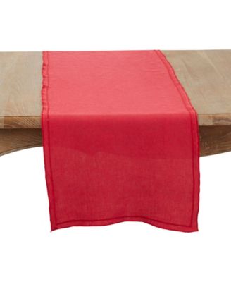 Stonewashed Overlock Edge Table Runner, 16" x 72"