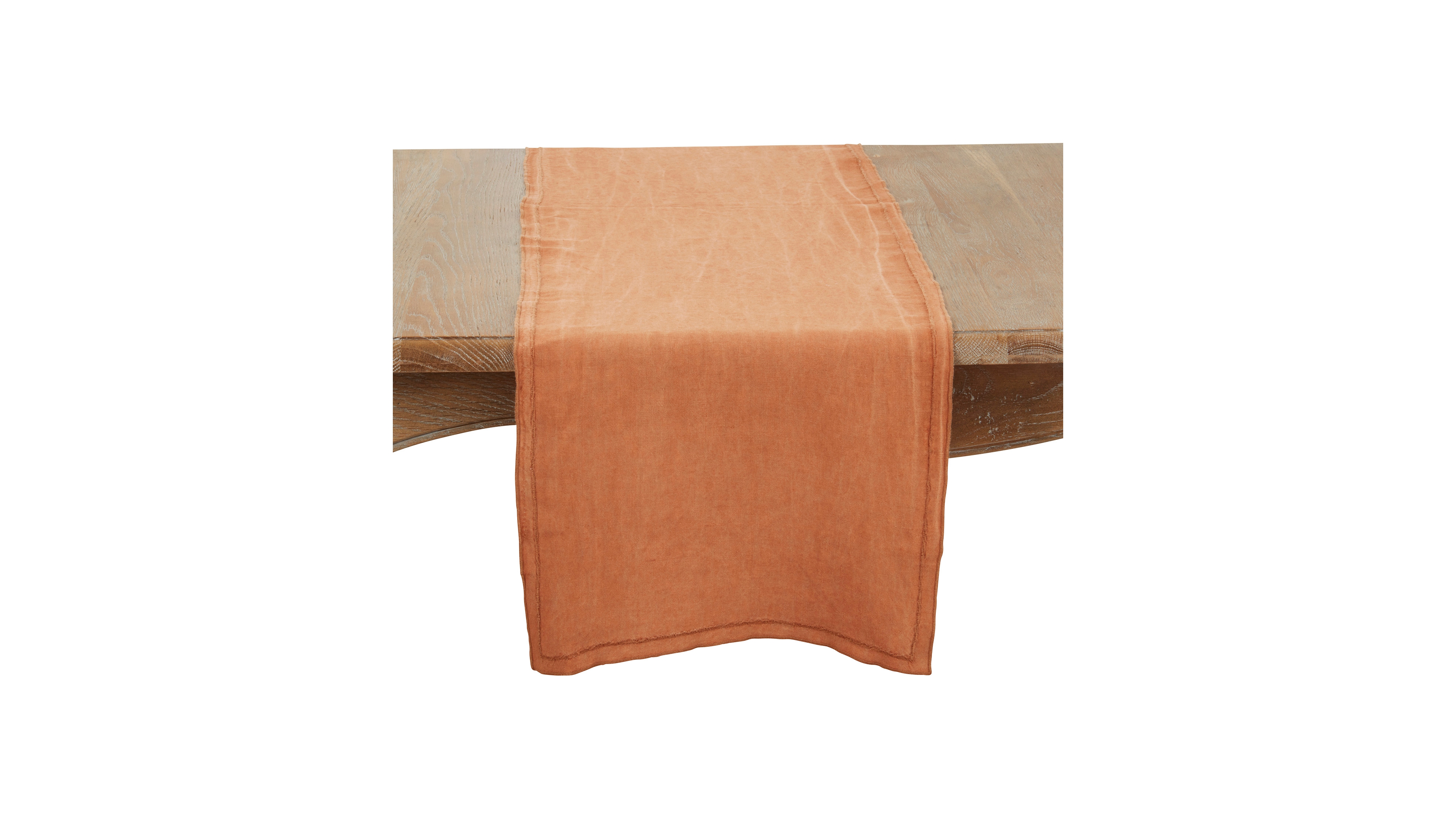 Saro Lifestyle Stonewashed Overlock Edge Table Runner, 16" x 72"