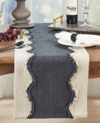Squiggle Fringed Table Runner, 16" x 72"