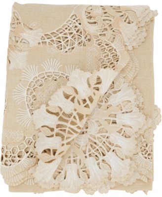 Delicate Embroidery Tablecloth, 65" x 104"