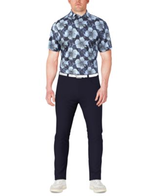 Men's Hibiscus-Print Polo Shirt