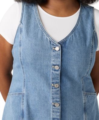 Plus Size Vianna Cotton V-Neck Vest Dress