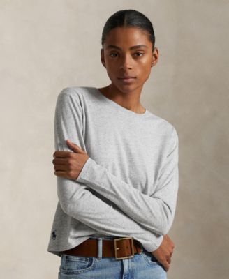 Polo Ralph Lauren - Women's Shrunken-Fit Jersey Long-Sleeve Tee