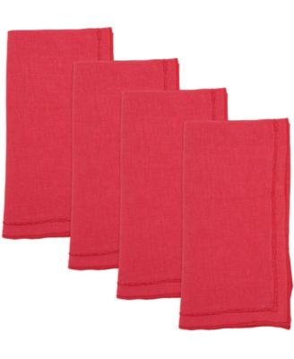 Stonewashed Overlock Linen Edge Napkins, 20" x 20"