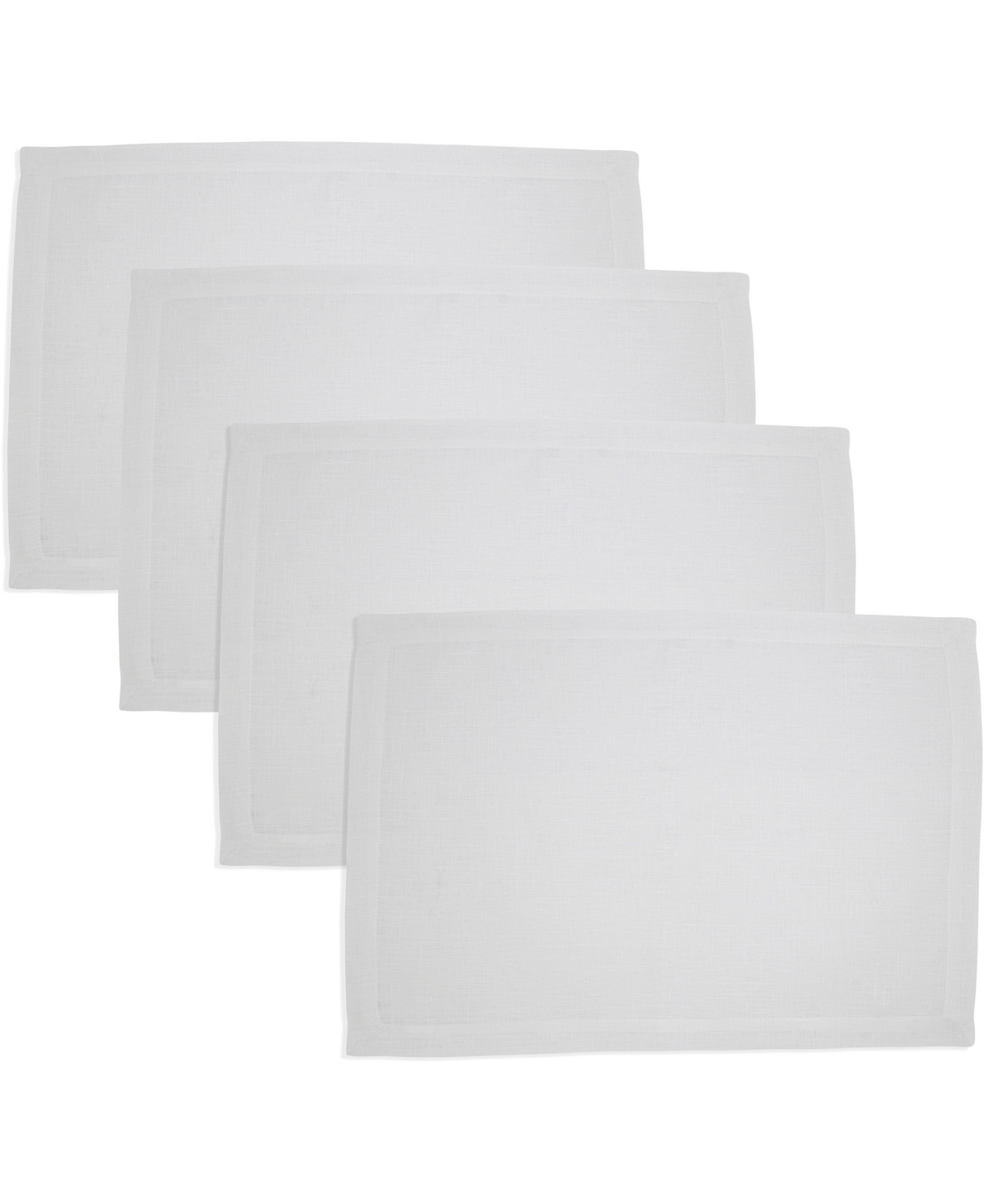 Saro Lifestyle Pure Linen Placemats, 14" X 20" In White