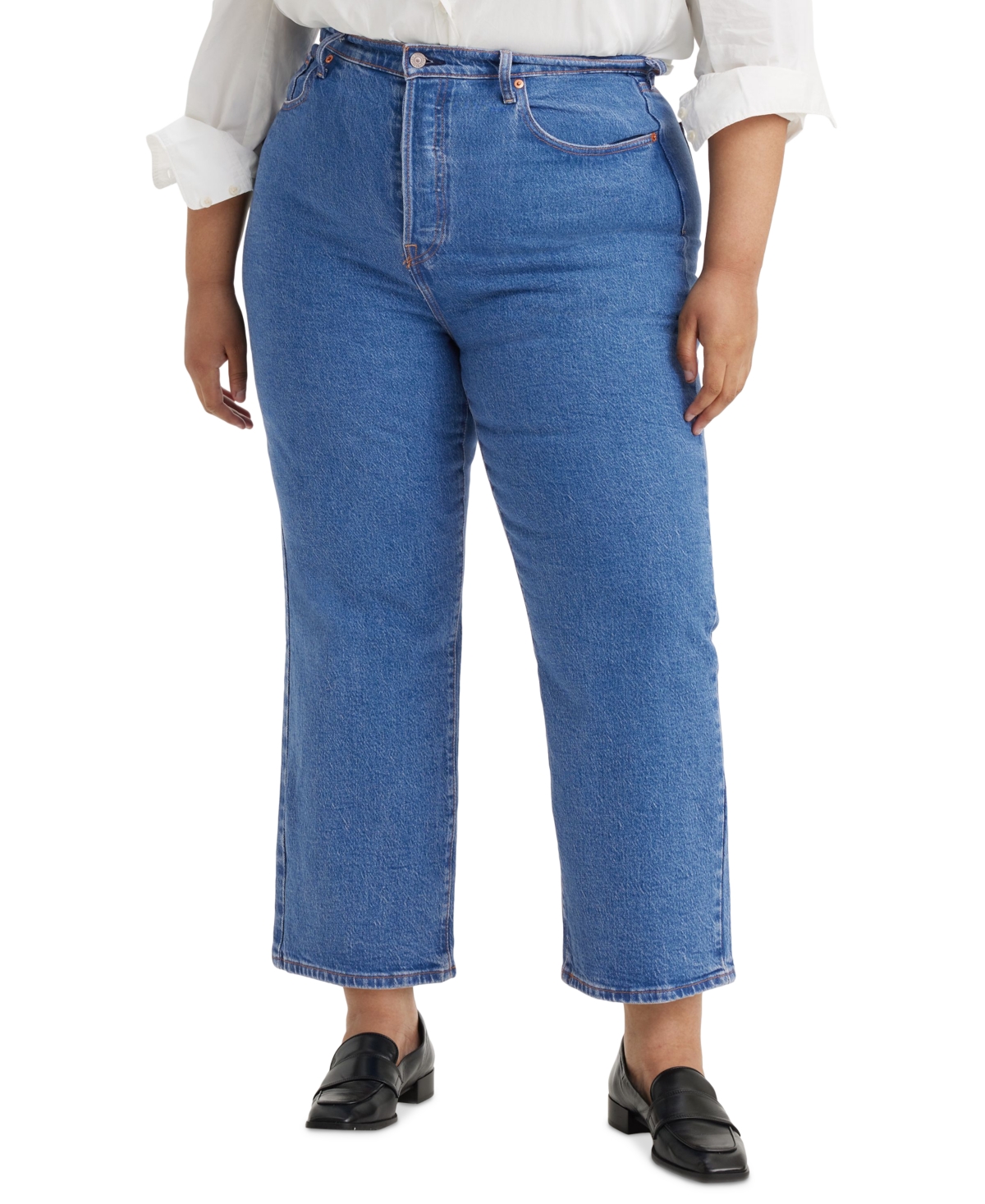 Levi's Plus Size Ribcage Straight-leg Ankle Jeans