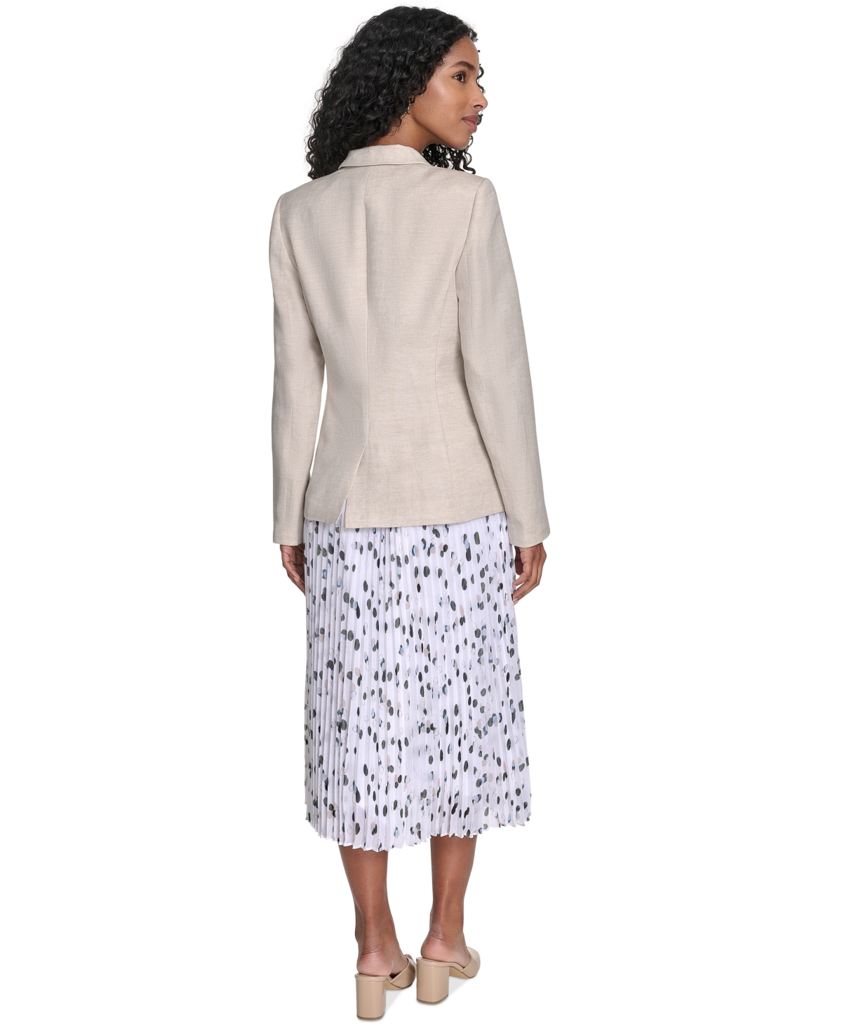 Calvin Klein Petite Linen-blend Blazer