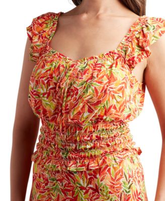 Juniors' Printed Sleeveless Top