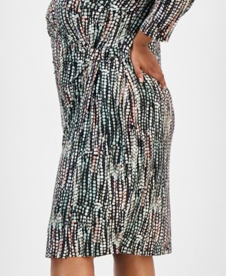Plus Size Printed Wrap-Style Dress