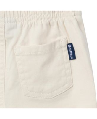 Baby Girls Twill Shorts, Light Tan