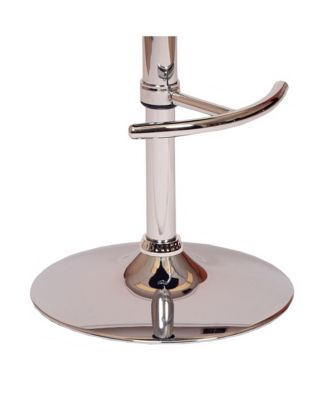 Low Back Adjustable Bar Stool – Faux Leather Seat with Chrome Finish