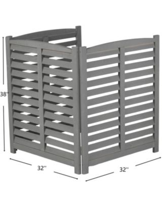 3-Panel Outdoor AC Fence, 32"W x 38"H Wooden Privacy Screen