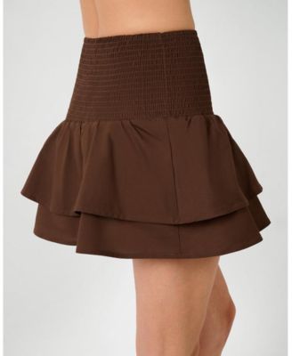 Women's Smocked Ruffle Mini Skirt