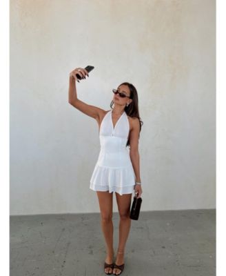 Women's Smocked Ruffle Mini Skirt