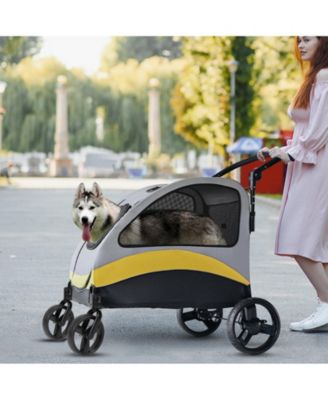  4 Wheel Foldable Large Capacity Pet Travel Stroller