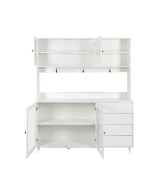 StreamdaleFurniture Large Microwave Shelf Kitchen Hutch Cabinet