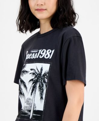 Women's Palm Print Crewneck T-Shirt 