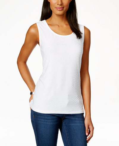 JM Collection Petite Jacquard Tank, Only at Macy's