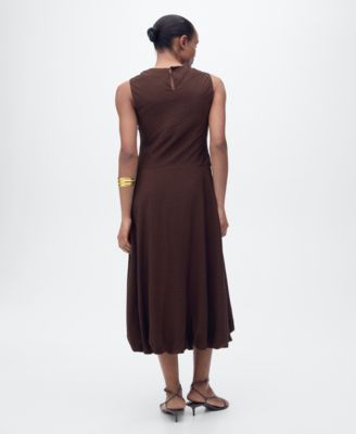 Women's Puffed Hem Midi Dress