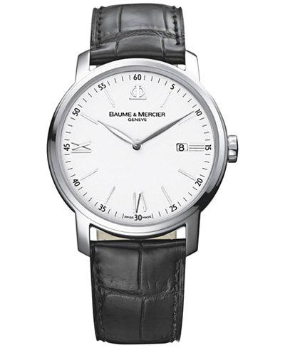 Baume & Mercier Men's Swiss Classima Black Leather Strap Watch 42mm M0A08485