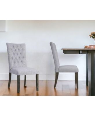 Set of Two Tufted Upholstered Side Chairs for Dining Room or Breakfast Table