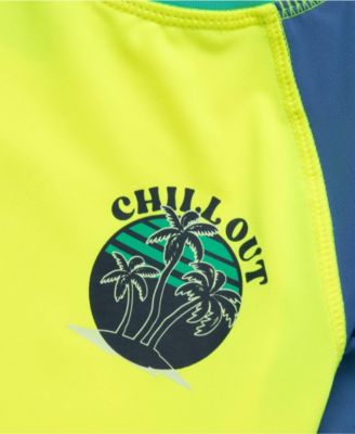 Toddler Girls Chlorine Resistant Short Sleeve Rashguard Swim Set