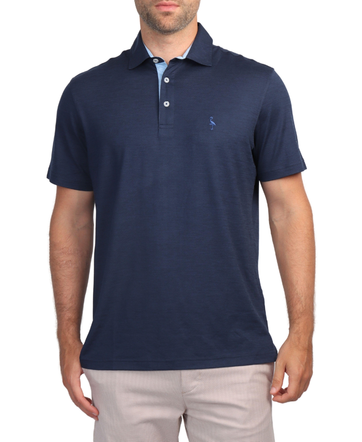 Men's Melange Mesh Performance Polo - White
