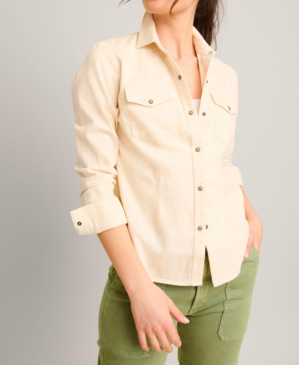 Women's Denim Ecru Dolly Shirt - White