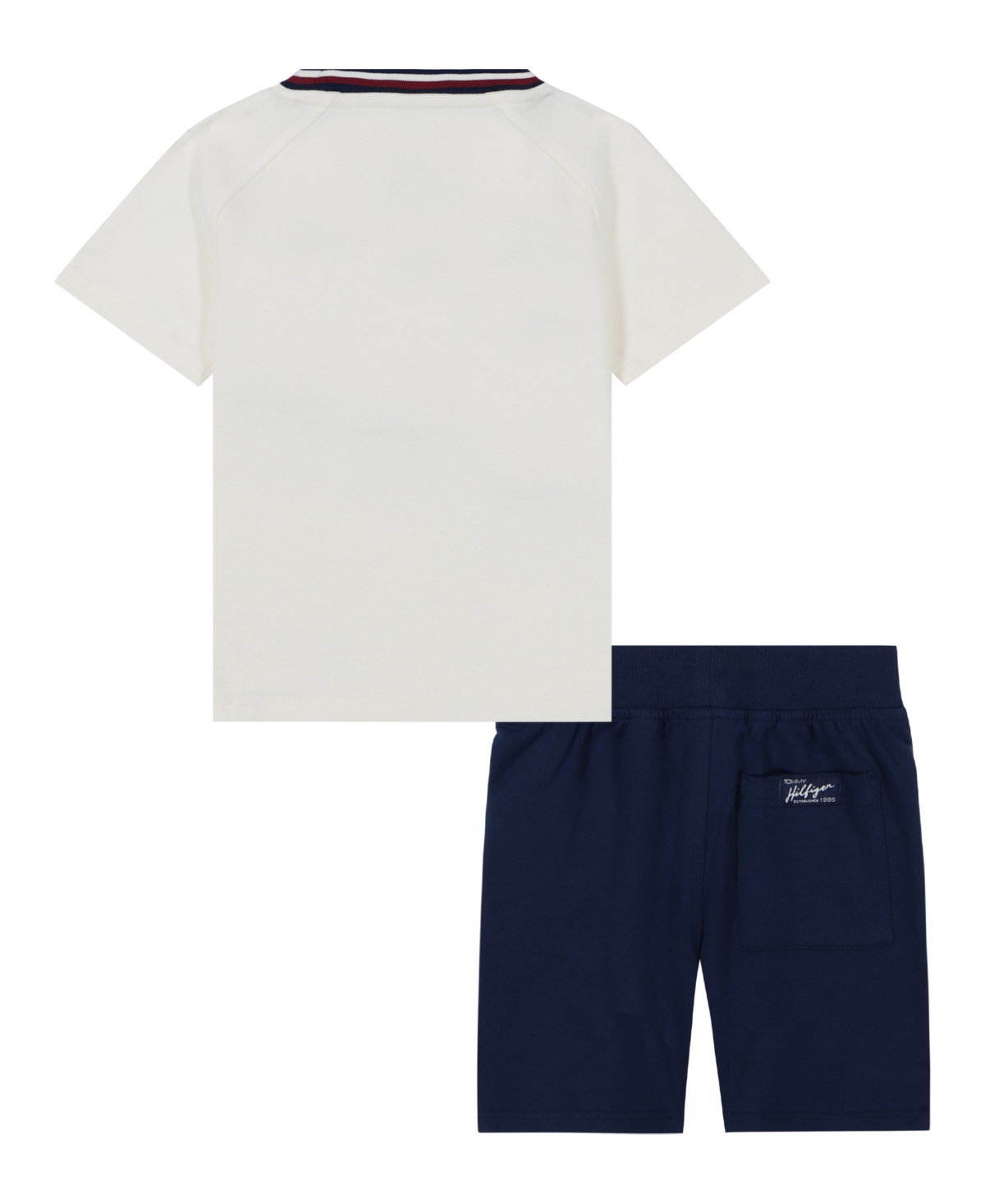 Tommy Hilfiger Toddler Boys 2-piece Signature Raglan T-shirt And French Terry Shorts Set In White
