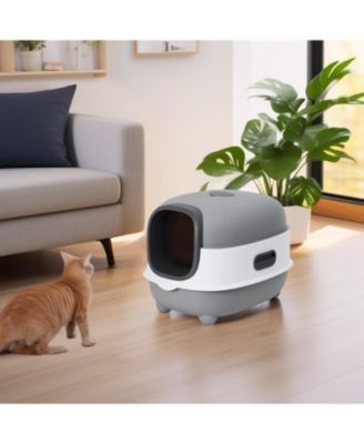 Hooded Front-Entry Cat Litter Box With Scoop for Cats