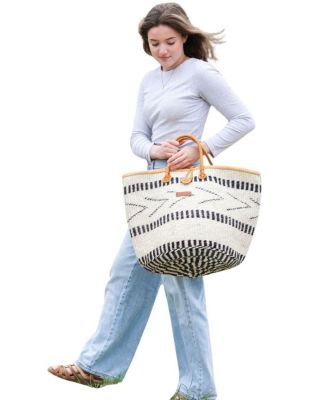 Balance Point Handwoven Straw Sisal Basket Tote Bag