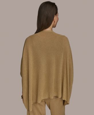 Women's Metallic Open-Front Cardigan
