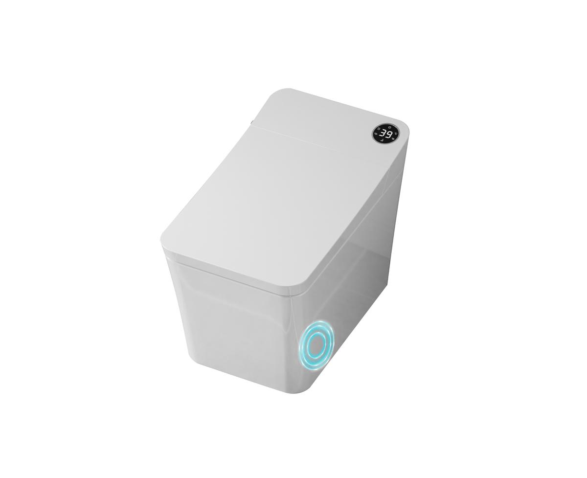 Smart Toilet with Auto open & close, Heated seat, Foot Sensor Flush, Modern Toilets with Led Display for Bathrooms - White