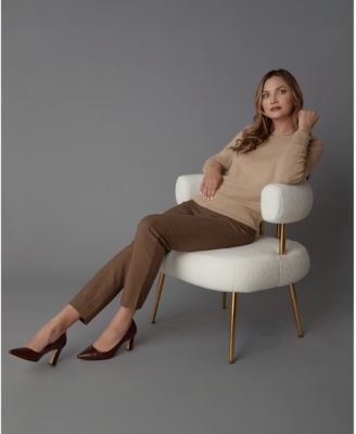 Women's Itch-Free Cashmere Crewneck Sweater with Soft Liner