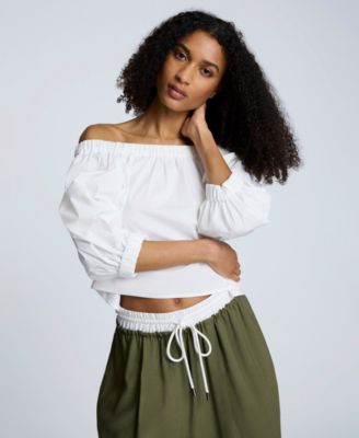 Women's Cropped Off-The-Shoulder Top