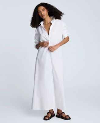 Women's Long-Sleeve Maxi Shirtdress