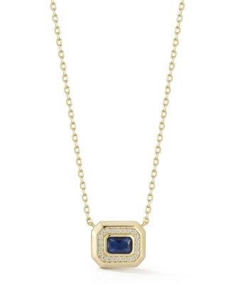 Plated Sterling Radiant Cut Solitaire Pendant Necklace