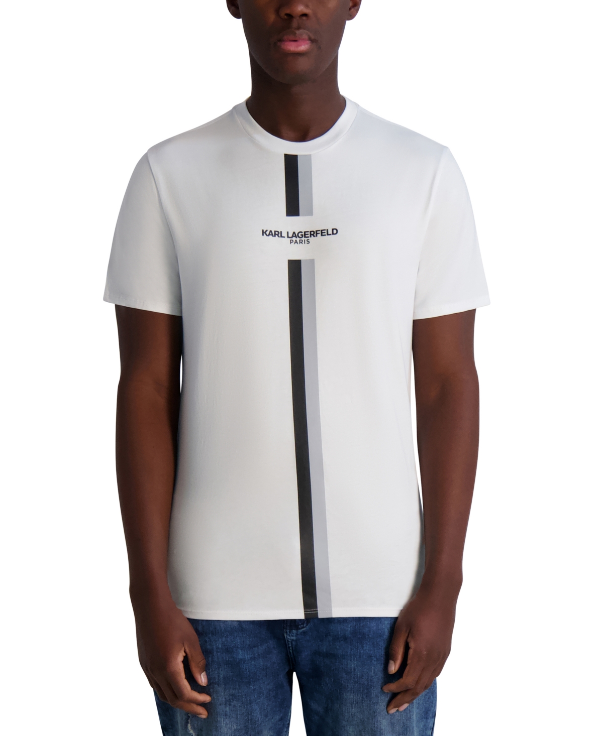 Karl Lagerfeld Men's Logo Racing Stripe T-shirt