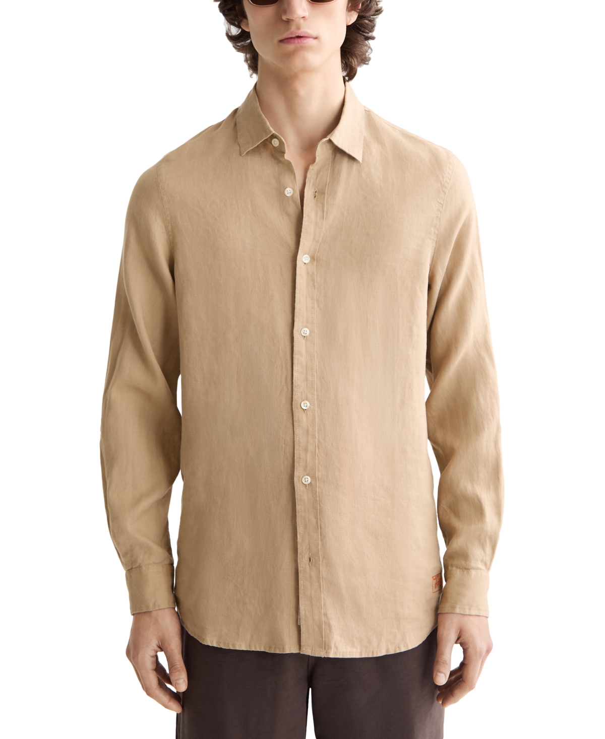 Scotch & Soda Men's Long Sleeve Linen Button-front Shirt